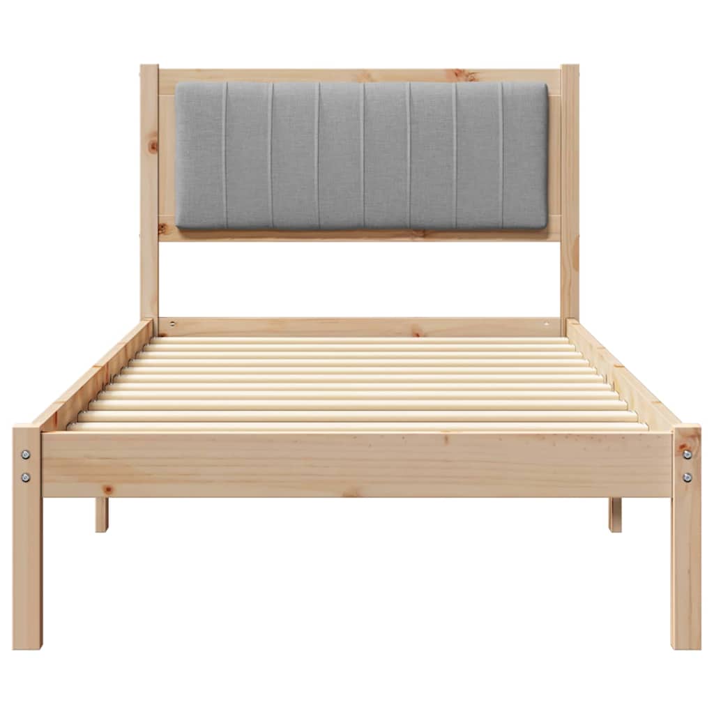 Sengestel Med Polstret Hovedgavl Lysegrå 90 X 190 Cm - Billede 5