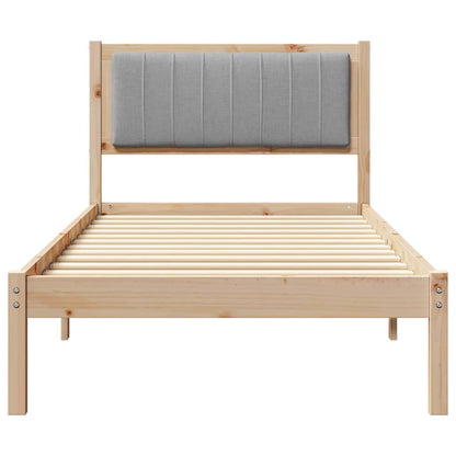 Sengestel Med Polstret Hovedgavl Lysegrå 90 X 190 Cm - Billede 5