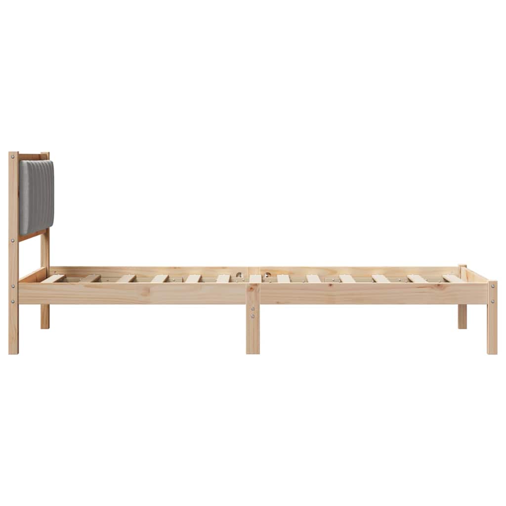Sengestel Med Polstret Hovedgavl Lysegrå 90 X 190 Cm - Billede 6