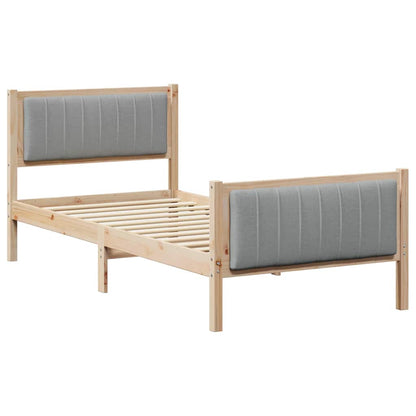 Sengestel Og Lys Grå 90 X 200 Cm Massivt Fyrretræ - Billede 3
