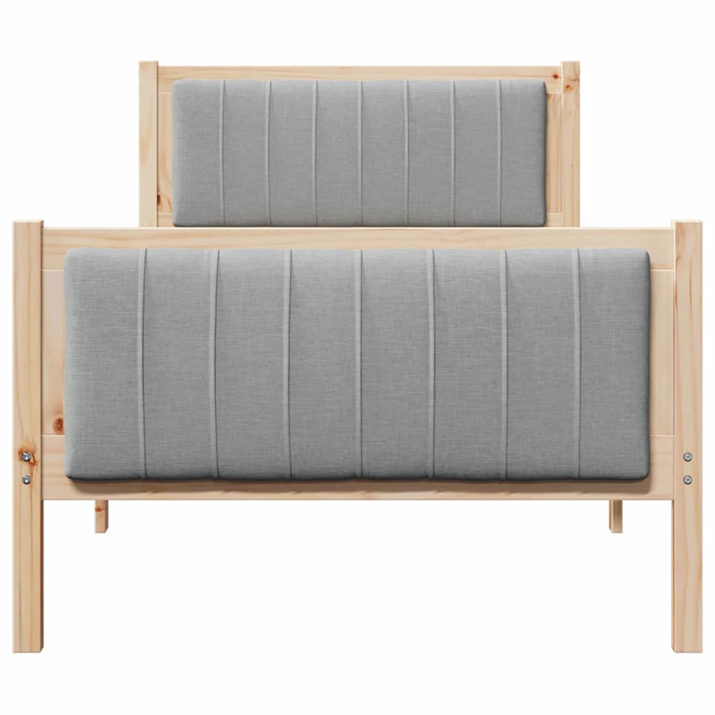 Sengestel Og Lys Grå 90 X 200 Cm Massivt Fyrretræ - Billede 5