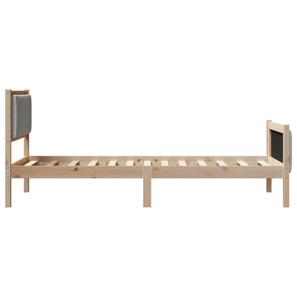 Sengestel Og Lys Grå 90 X 200 Cm Massivt Fyrretræ - Billede 6