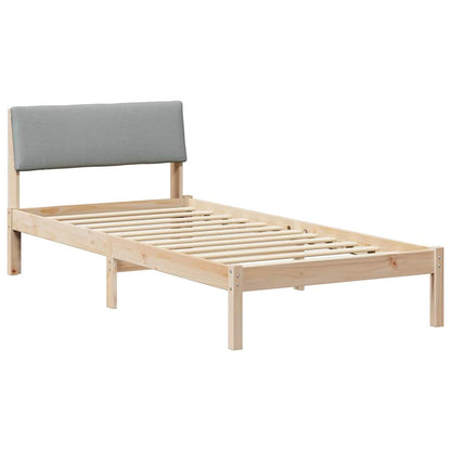 Sengestel Og Lys Grå 90 X 200 Cm Massivt Fyrretræ - Billede 2