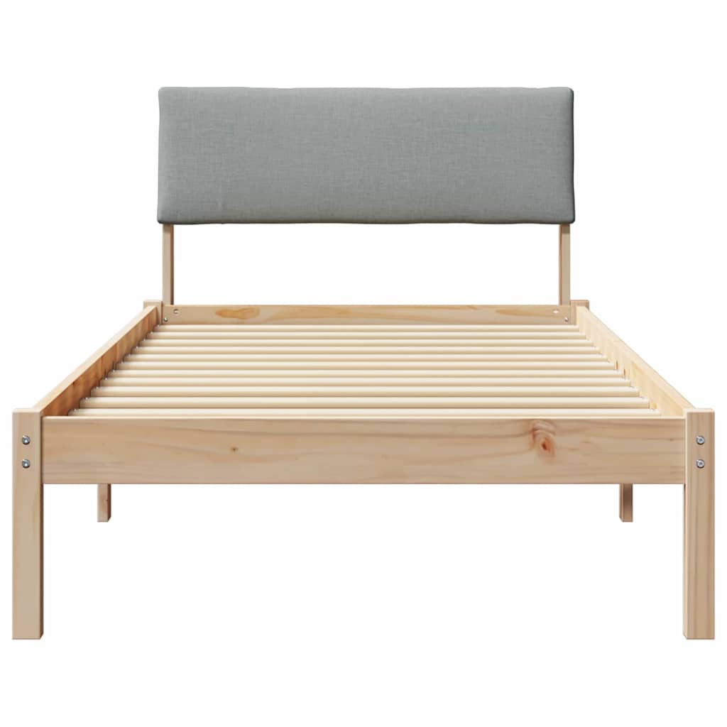Sengestel Og Lys Grå 90 X 200 Cm Massivt Fyrretræ - Billede 5