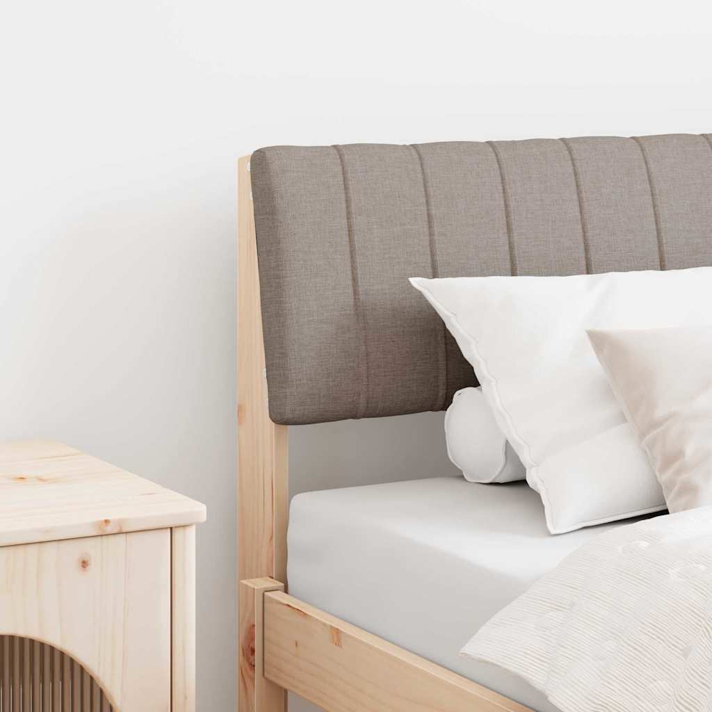 Polstret Sengegavl Lysegrå Massiv Fyrretræ