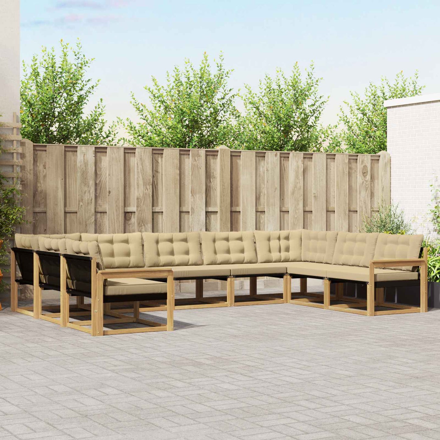 Udendørs Sofagruppe Med Pude 9 Dele - Variant 3389063