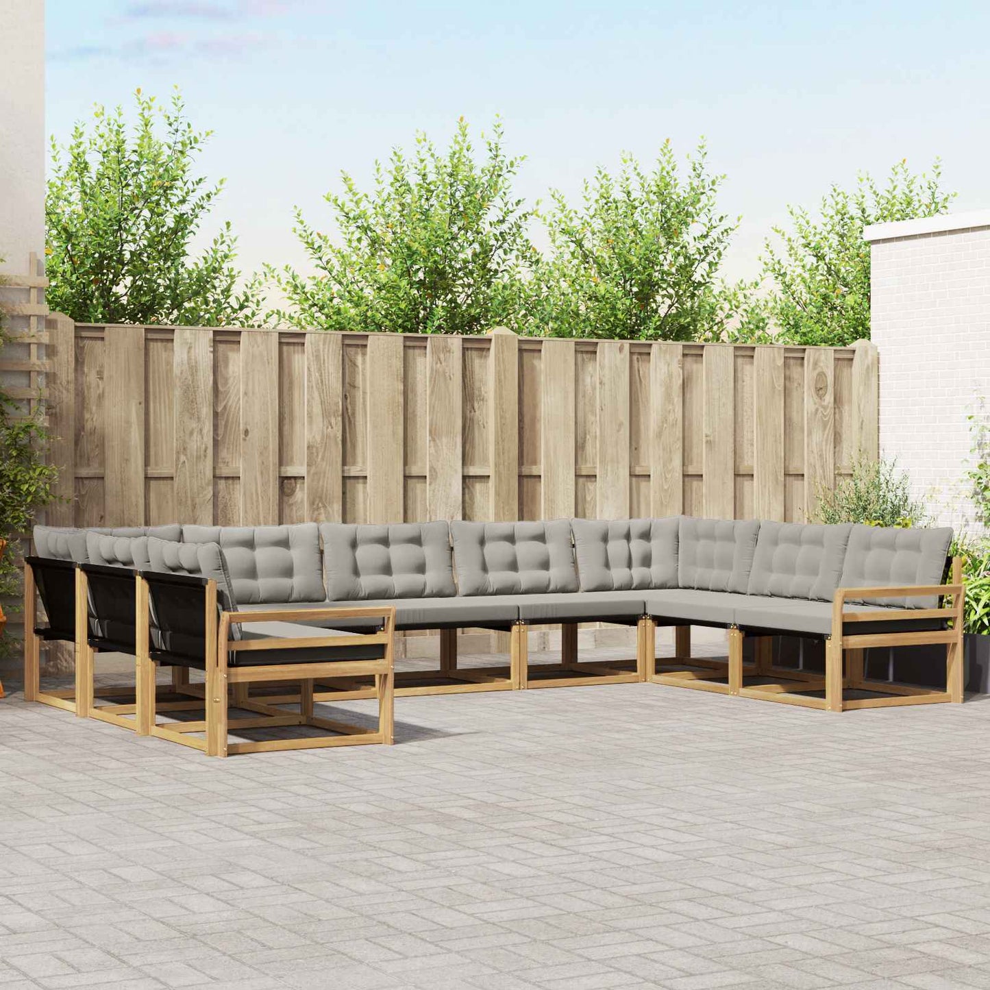 Udendørs Sofagruppe Med Pude 9 Dele - Variant 3389069