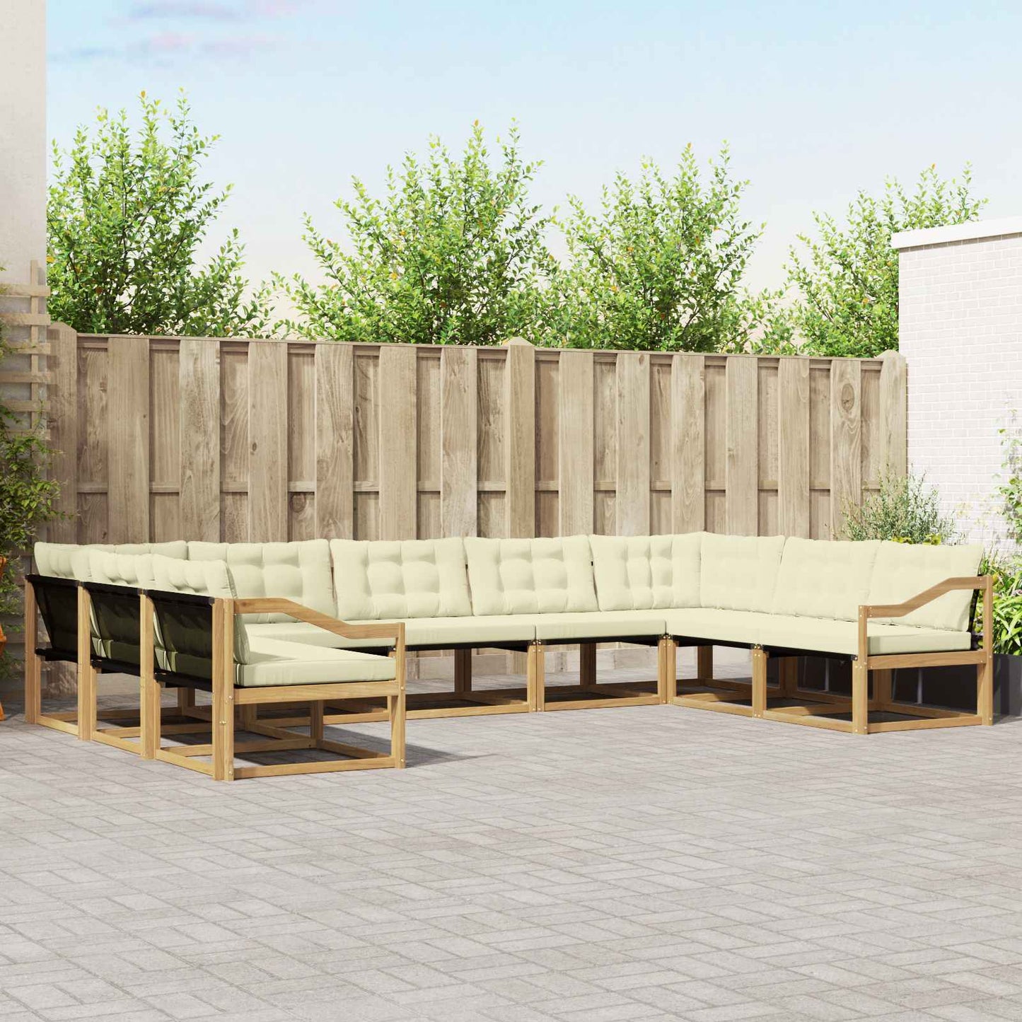 Udendørs Sofagruppe Med Pude 9 Dele - Variant 3389076