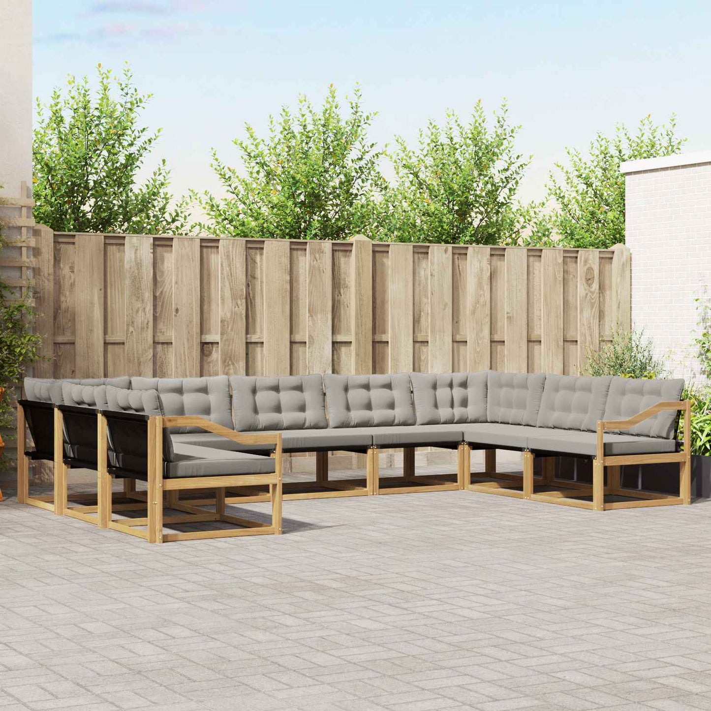 Udendørs Sofagruppe Med Pude 9 Dele - Variant 3389077