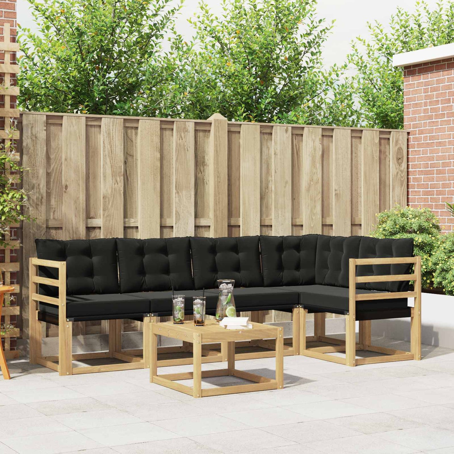 Udendørs Sofagruppe Med Pude 6 Dele - Variant 3389490