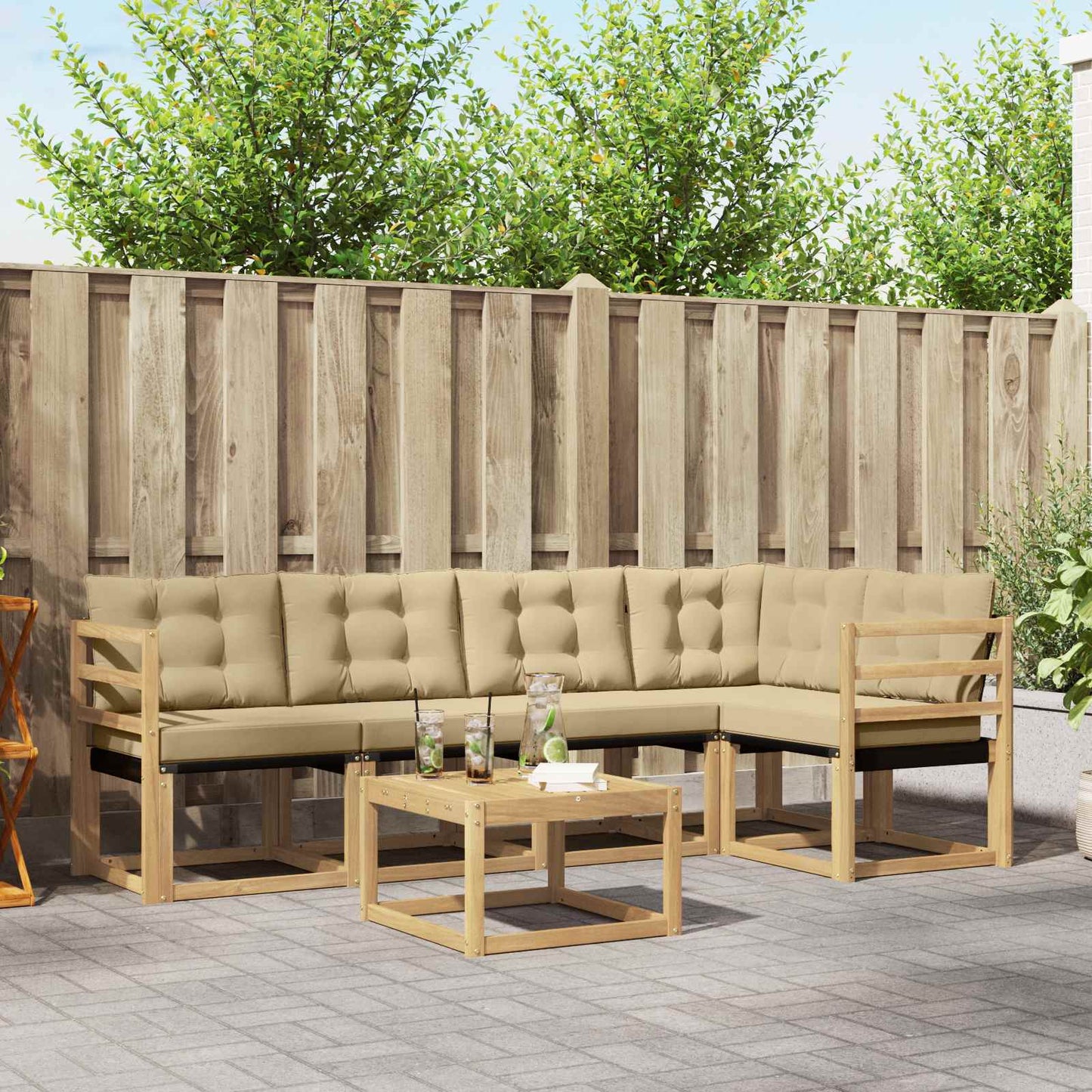 Udendørs Sofagruppe Med Pude 6 Dele - Variant 3389491