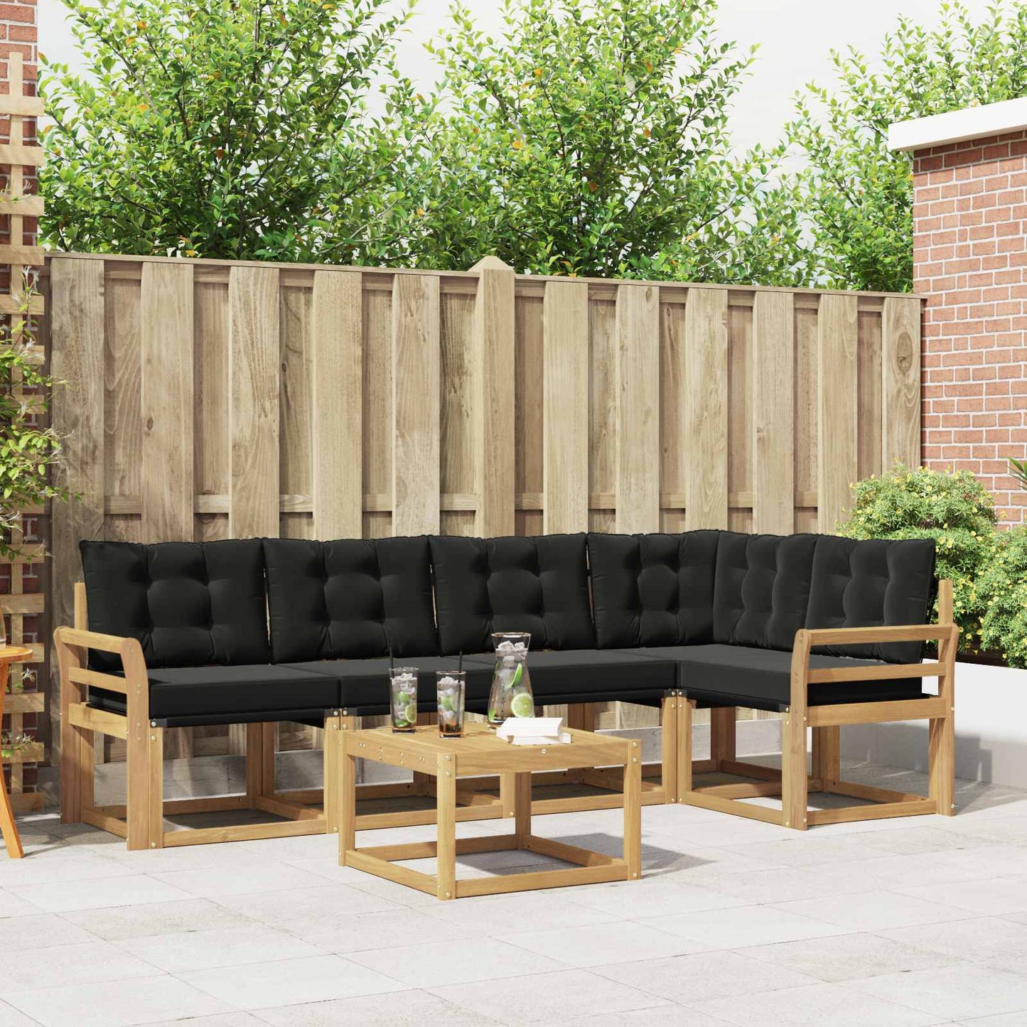 Udendørs Sofagruppe Med Pude 6 Dele - Variant 3389502