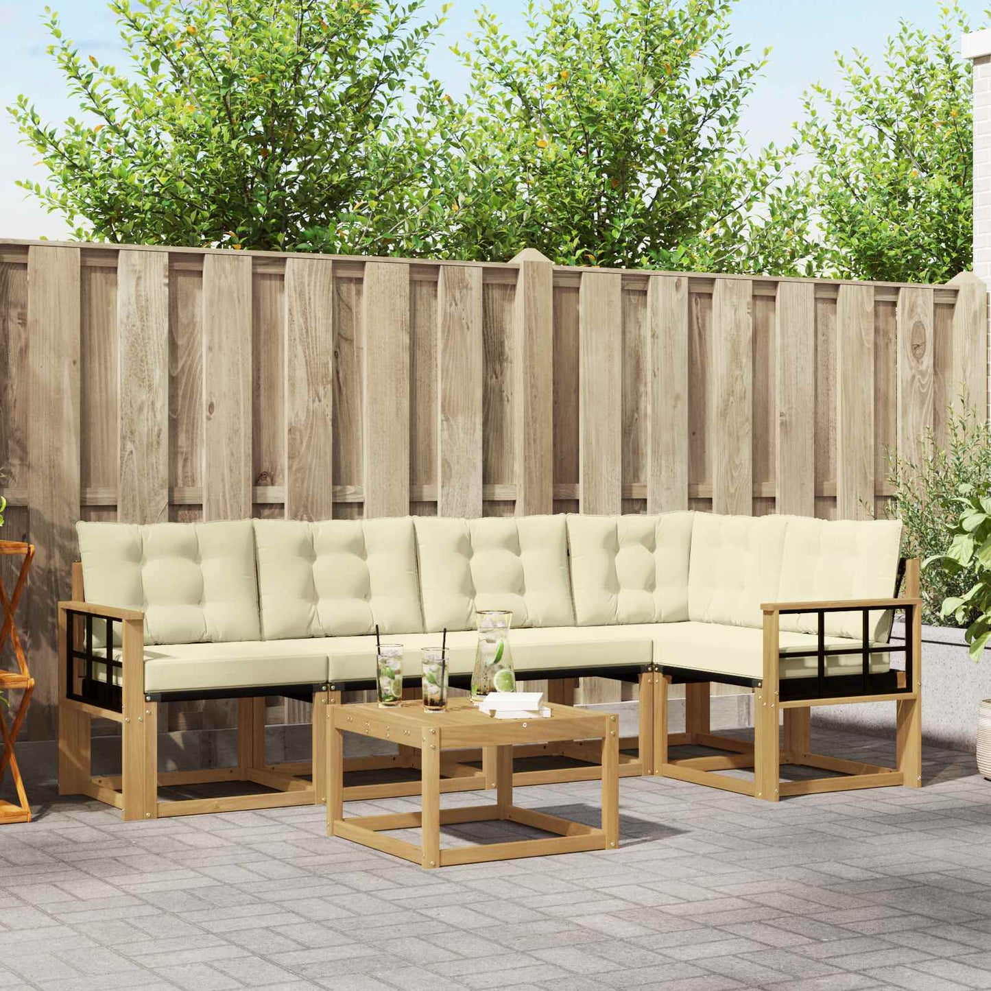 Udendørs Sofagruppe Med Pude 6 Dele - Variant 3389504