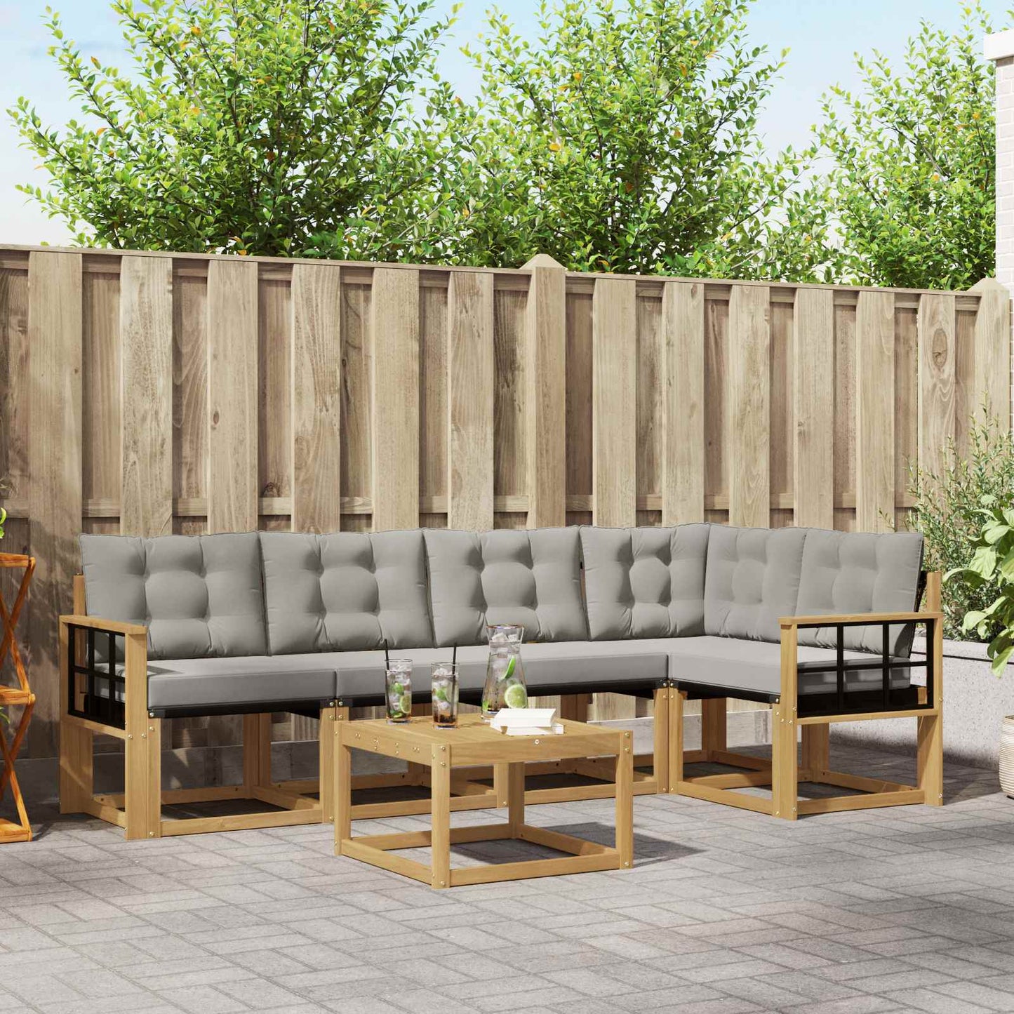 Udendørs Sofagruppe Med Pude 6 Dele - Variant 3389505