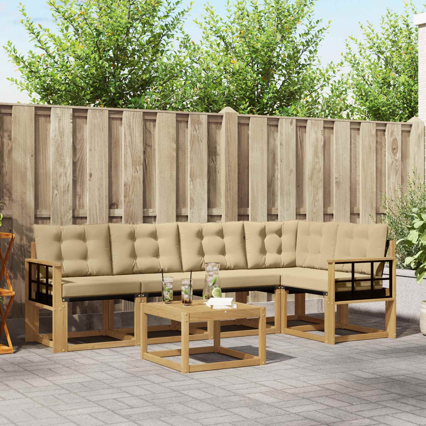 Udendørs Sofagruppe Med Pude 6 Dele - Variant 3389507