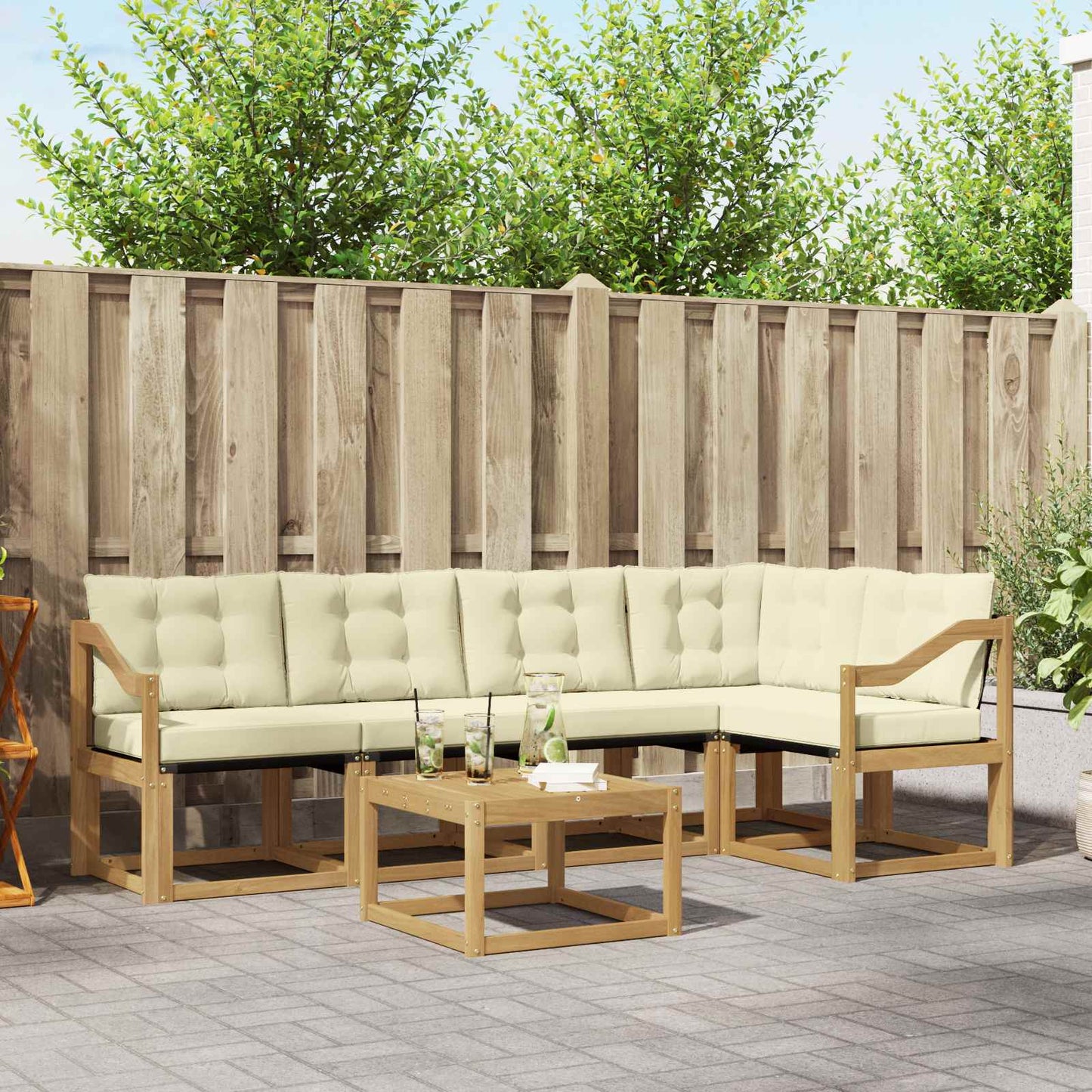 Udendørs Sofagruppe Med Pude 6 Dele - Variant 3389508