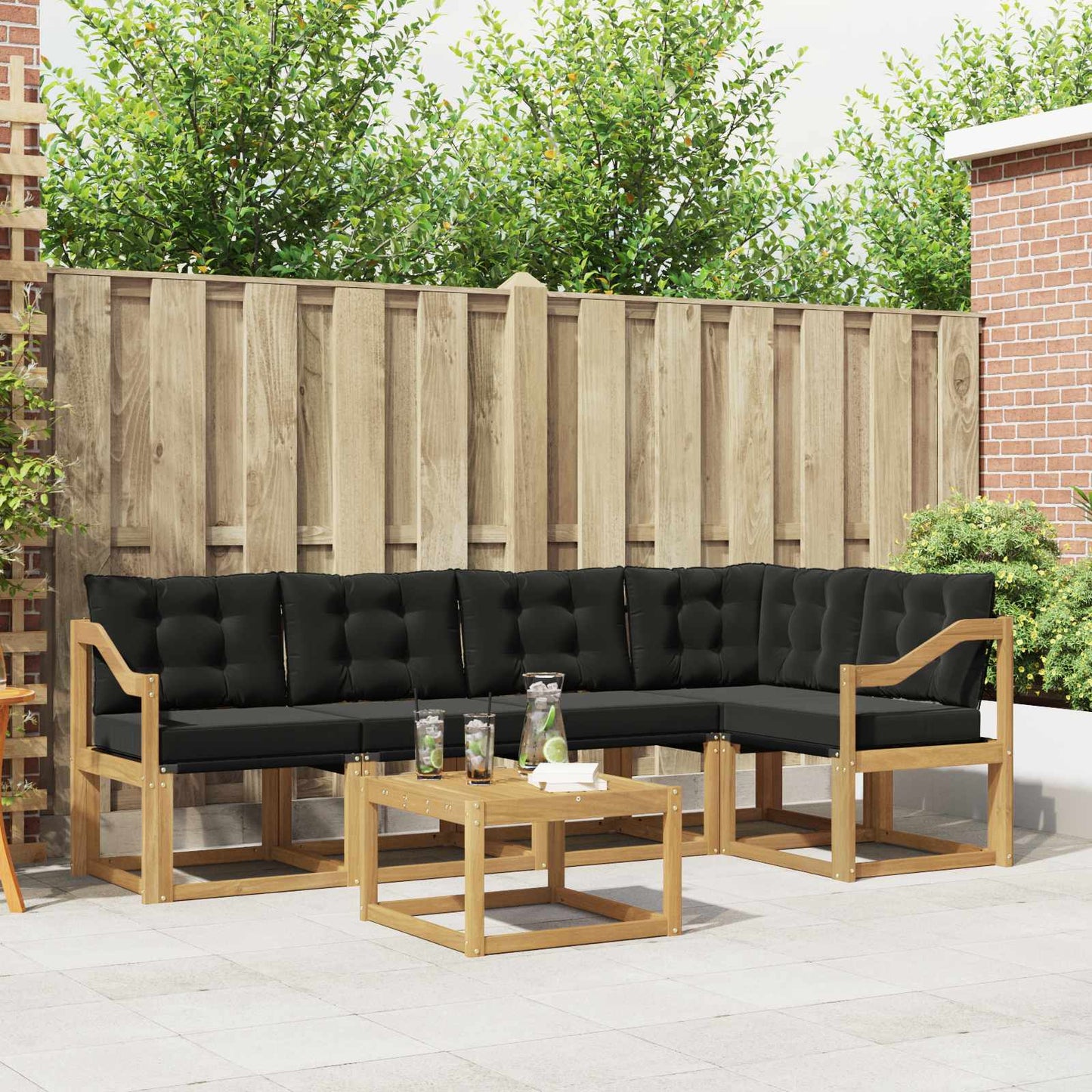 Udendørs Sofagruppe Med Pude 6 Dele - Variant 3389510