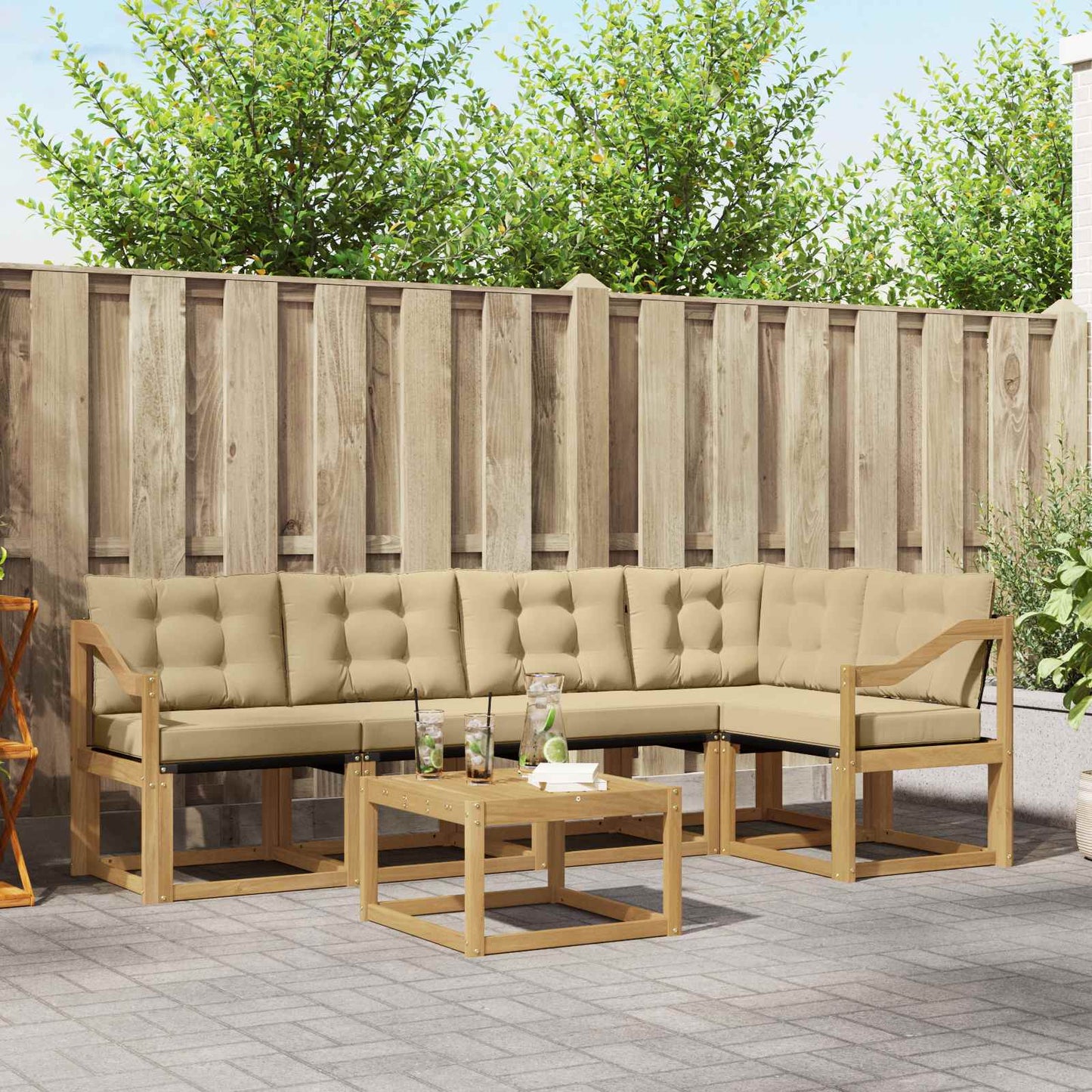 Udendørs Sofagruppe Med Pude 6 Dele - Variant 3389511