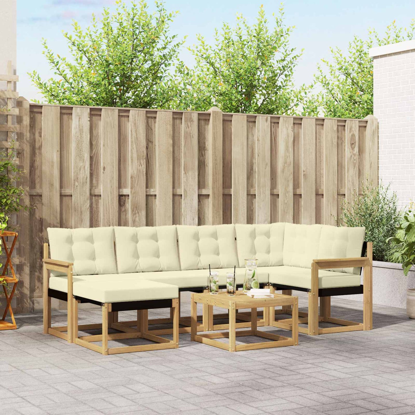 Udendørs Sofagruppe Med Pude 7 Dele - Variant 3389660