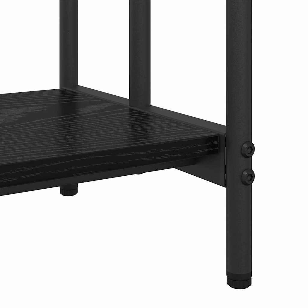 Tøjstativ Med Hylde Sort Eg 90 X 30 X 100.5 Cm Konstrueret Træ - Billede 8