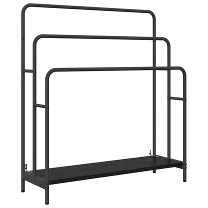 Tøjstativ Med Hylde Sort Eg 90 X 30 X 100.5 Cm Konstrueret Træ - Billede 2