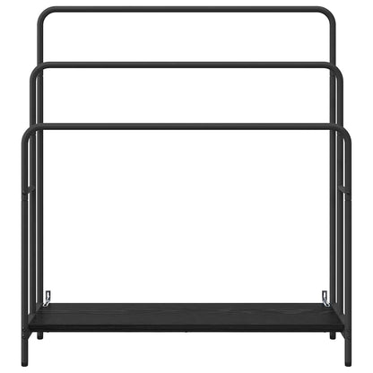 Tøjstativ Med Hylde Sort Eg 90 X 30 X 100.5 Cm Konstrueret Træ - Billede 5