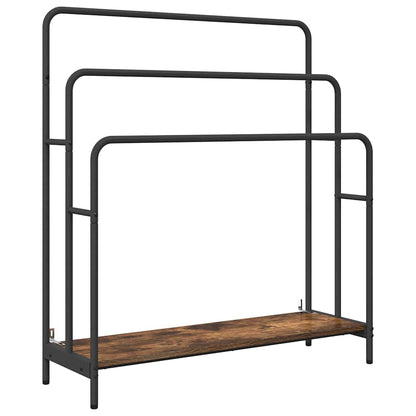 Tøjstativ Med Hylde Røget Eg 90 X 30 X 100.5 Cm Konstrueret Træ - Billede 2