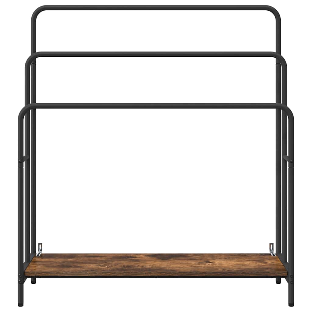 Tøjstativ Med Hylde Røget Eg 90 X 30 X 100.5 Cm Konstrueret Træ - Billede 5