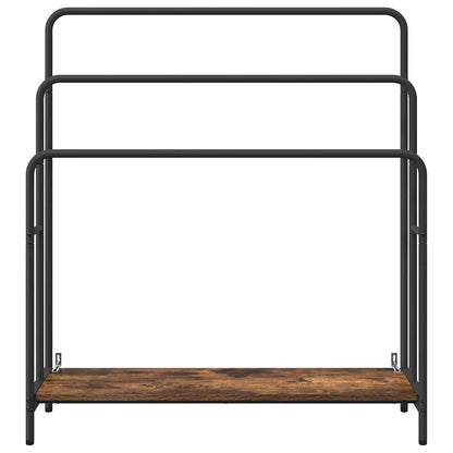 Tøjstativ Med Hylde Røget Eg 90 X 30 X 100.5 Cm Konstrueret Træ - Billede 5