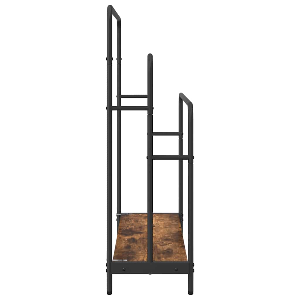 Tøjstativ Med Hylde Røget Eg 90 X 30 X 100.5 Cm Konstrueret Træ - Billede 6
