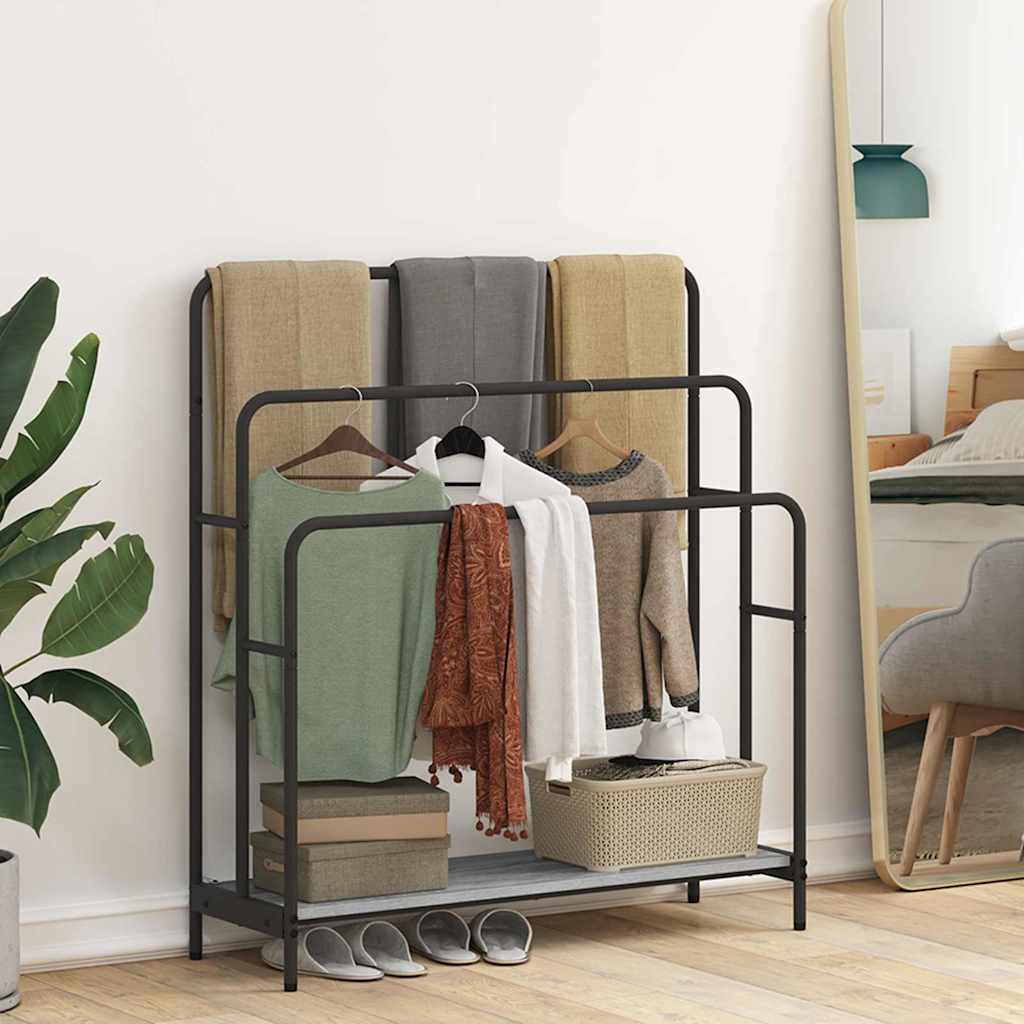 Tøjstativ Grå Sonoma-eg 90 X 30 X 100.5 Cm Konstrueret Træ - Billede 4