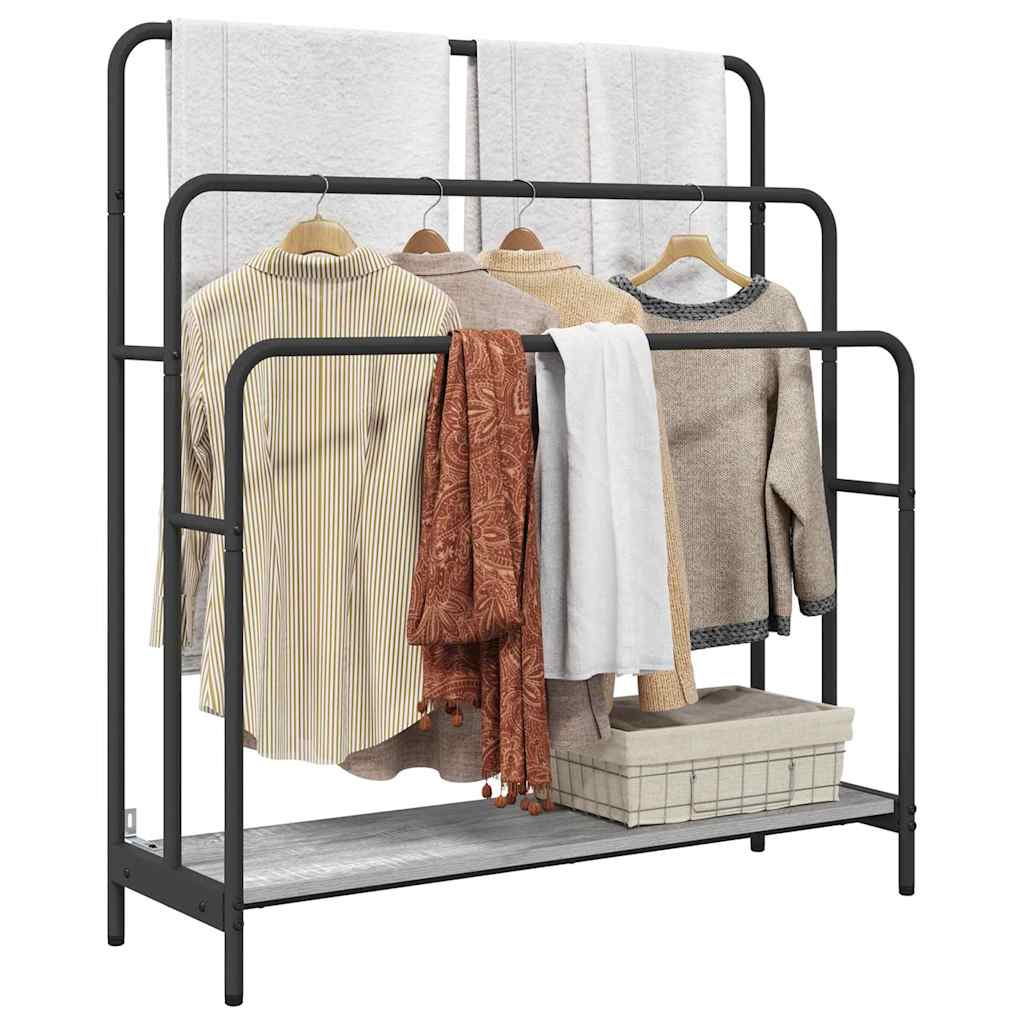 Tøjstativ Grå Sonoma-eg 90 X 30 X 100.5 Cm Konstrueret Træ - Billede 3