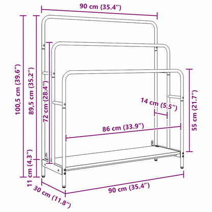 Tøjstativ Gammelt Træ 90 X 30 X 100.5 Cm Konstrueret Træ - Billede 12