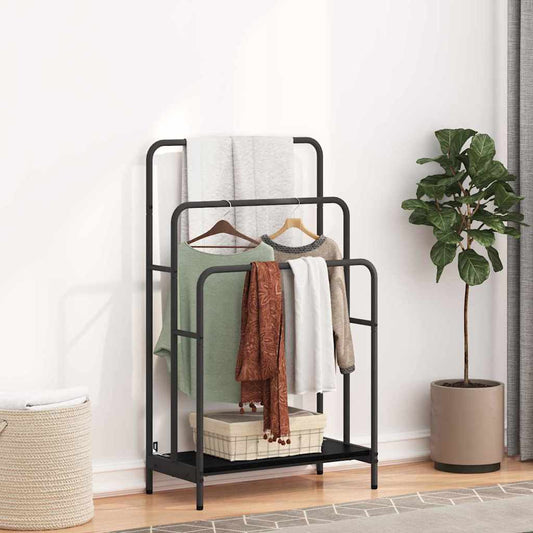 Tøjstativ Med Hylde Sort Eg 60 X 30 X 100.5 Cm Konstrueret Træ - Hovedbillede
