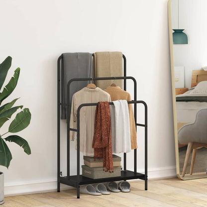 Tøjstativ Med Hylde Sort Eg 60 X 30 X 100.5 Cm Konstrueret Træ - Billede 4