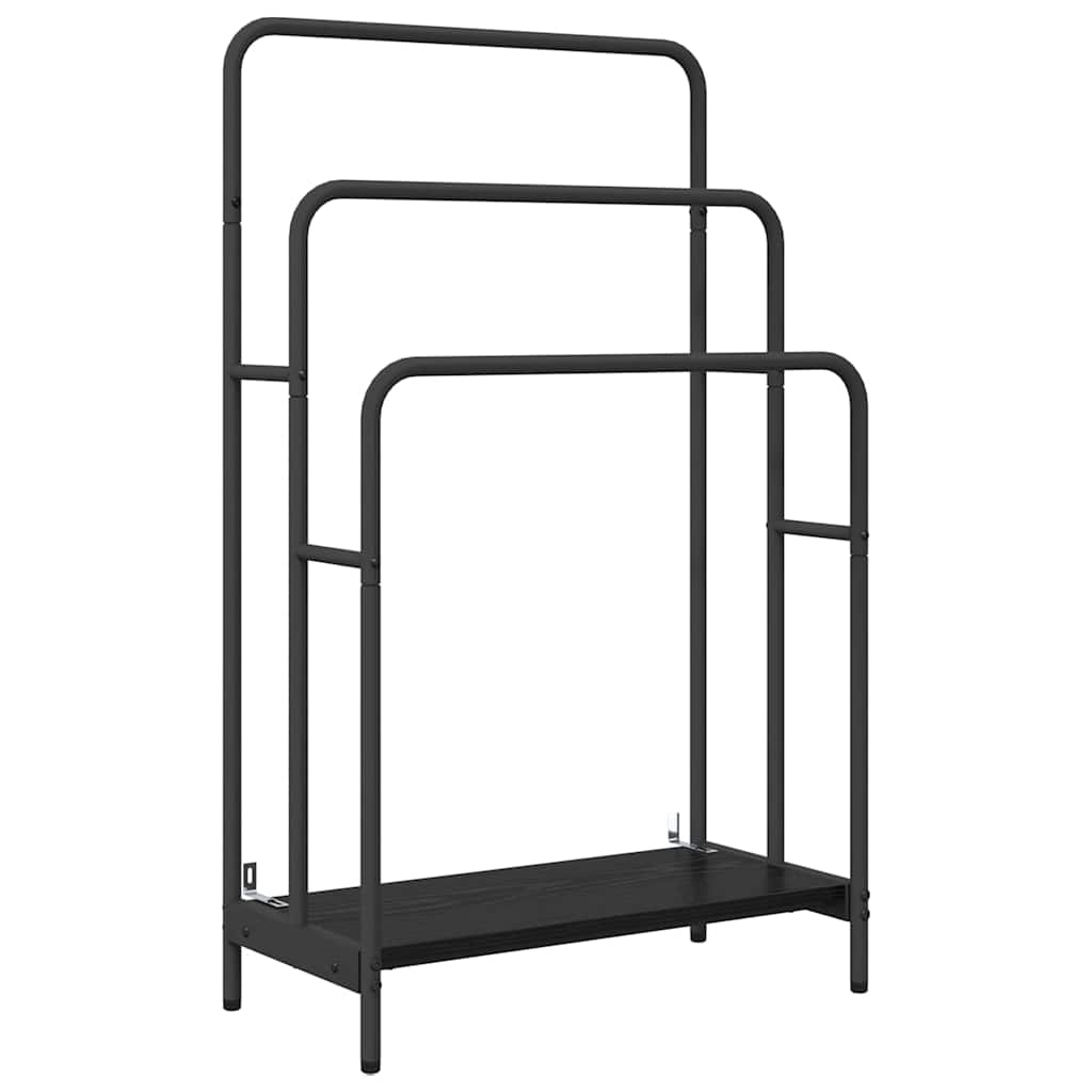 Tøjstativ Med Hylde Sort Eg 60 X 30 X 100.5 Cm Konstrueret Træ - Billede 2