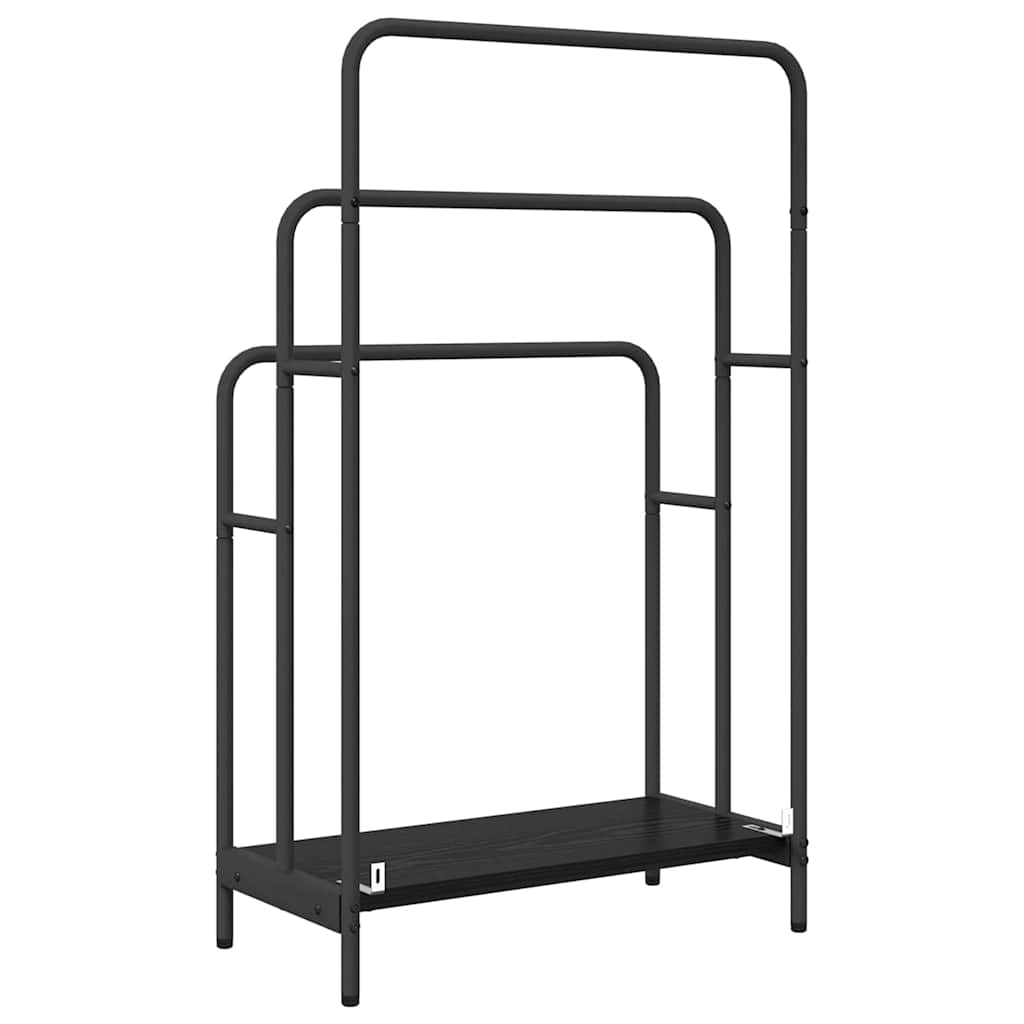 Tøjstativ Med Hylde Sort Eg 60 X 30 X 100.5 Cm Konstrueret Træ - Billede 7