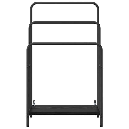 Tøjstativ Med Hylde Sort Eg 60 X 30 X 100.5 Cm Konstrueret Træ - Billede 5