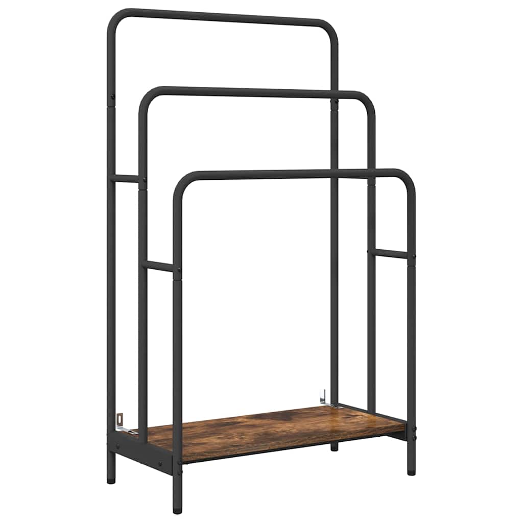 Tøjstativ Med Hylde Røget Eg 60 X 30 X 100.5 Cm Konstrueret Træ - Billede 2