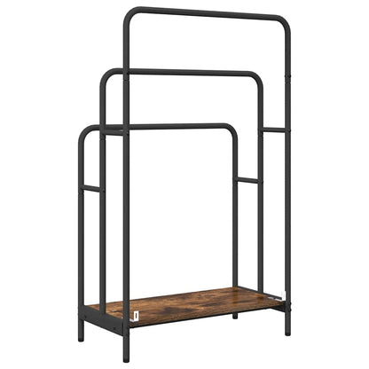 Tøjstativ Med Hylde Røget Eg 60 X 30 X 100.5 Cm Konstrueret Træ - Billede 7