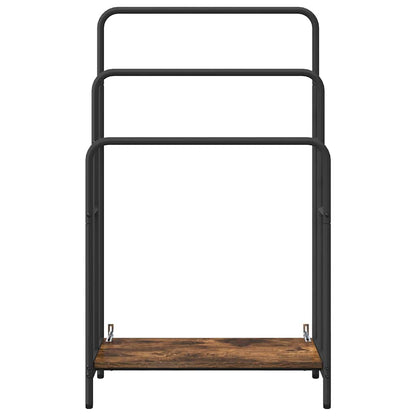 Tøjstativ Med Hylde Røget Eg 60 X 30 X 100.5 Cm Konstrueret Træ - Billede 5