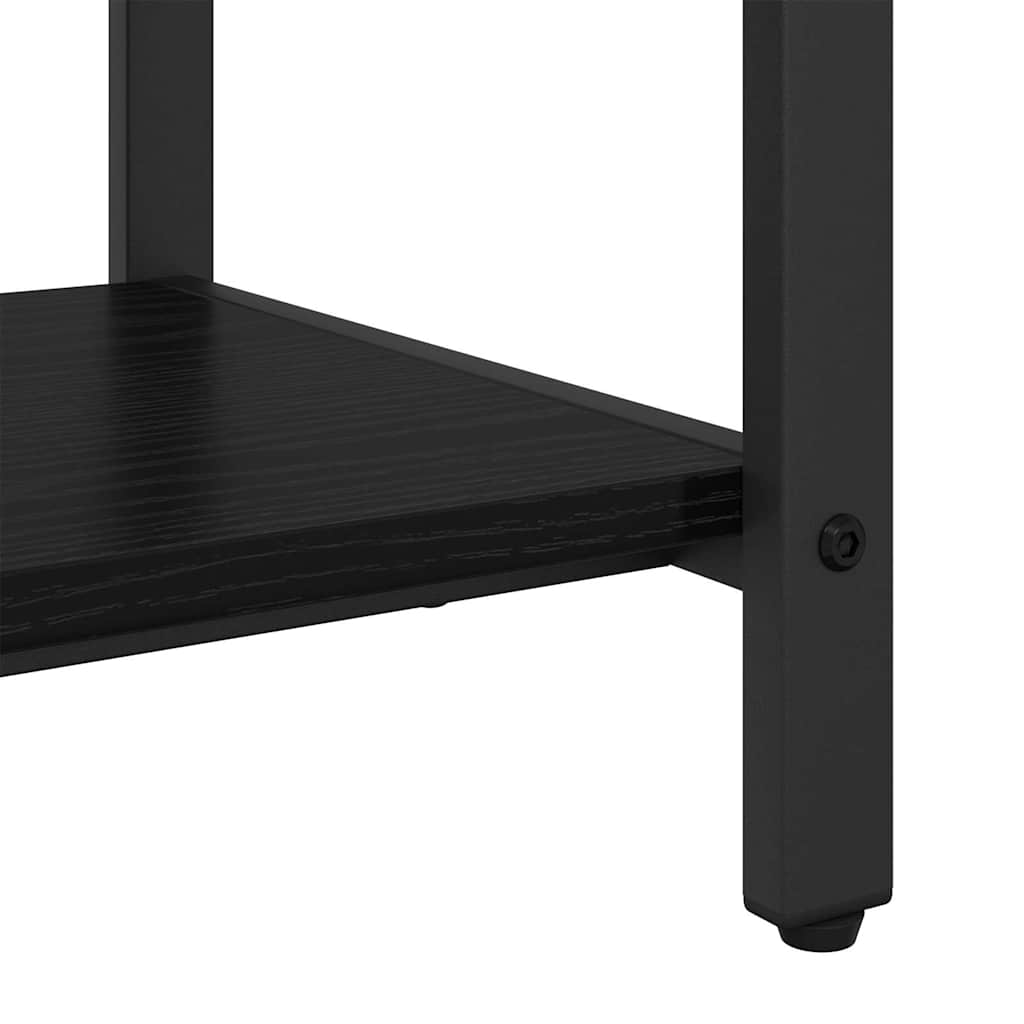 Jakkeholder Med Hylde Sort Eg 75 X 34 X 184 Cm Konstrueret Træ - Billede 8