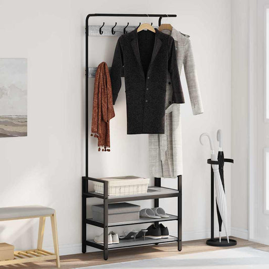 Jakkeholder Grå Sonoma-eg 75 X 34 X 184 Cm Konstrueret Træ - Hovedbillede