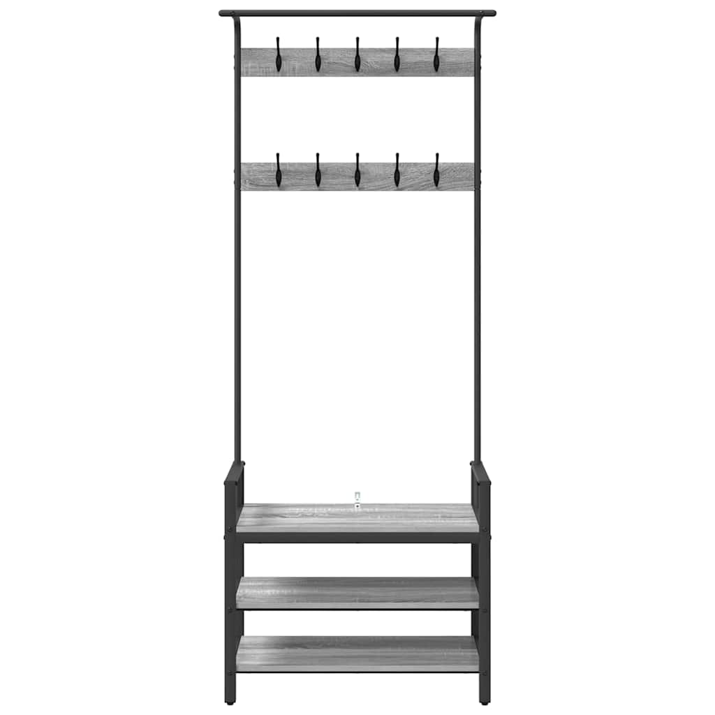 Jakkeholder Grå Sonoma-eg 75 X 34 X 184 Cm Konstrueret Træ - Billede 5