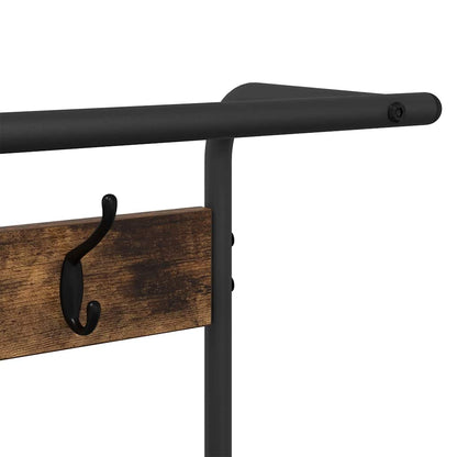 Jakkeholder Med Hylde Røget Eg 95 X 34 X 184 Cm Konstrueret Træ - Billede 9