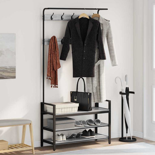 Jakkeholder Grå Sonoma-eg 95 X 34 X 184 Cm Konstrueret Træ - Hovedbillede