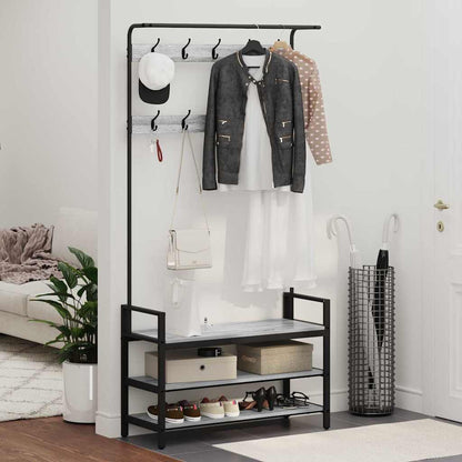 Jakkeholder Grå Sonoma-eg 95 X 34 X 184 Cm Konstrueret Træ - Billede 4