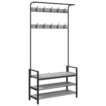 Jakkeholder Grå Sonoma-eg 95 X 34 X 184 Cm Konstrueret Træ - Billede 2