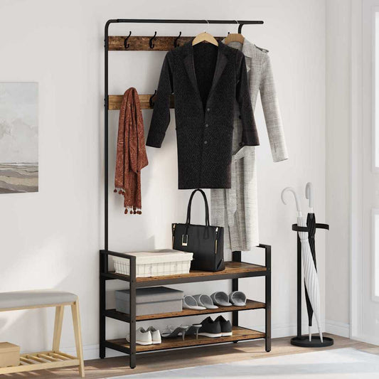Jakkeholder Andet Gammelt Træ 95 X 34 X 184 Cm Konstrueret Træ - Hovedbillede
