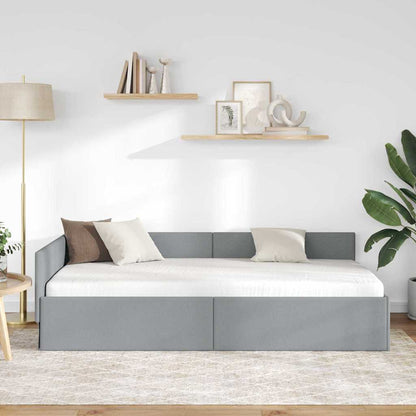 Hjørnesengramme Med Hovedgærde 80 Cm X 200 Cm Stof - Billede 3